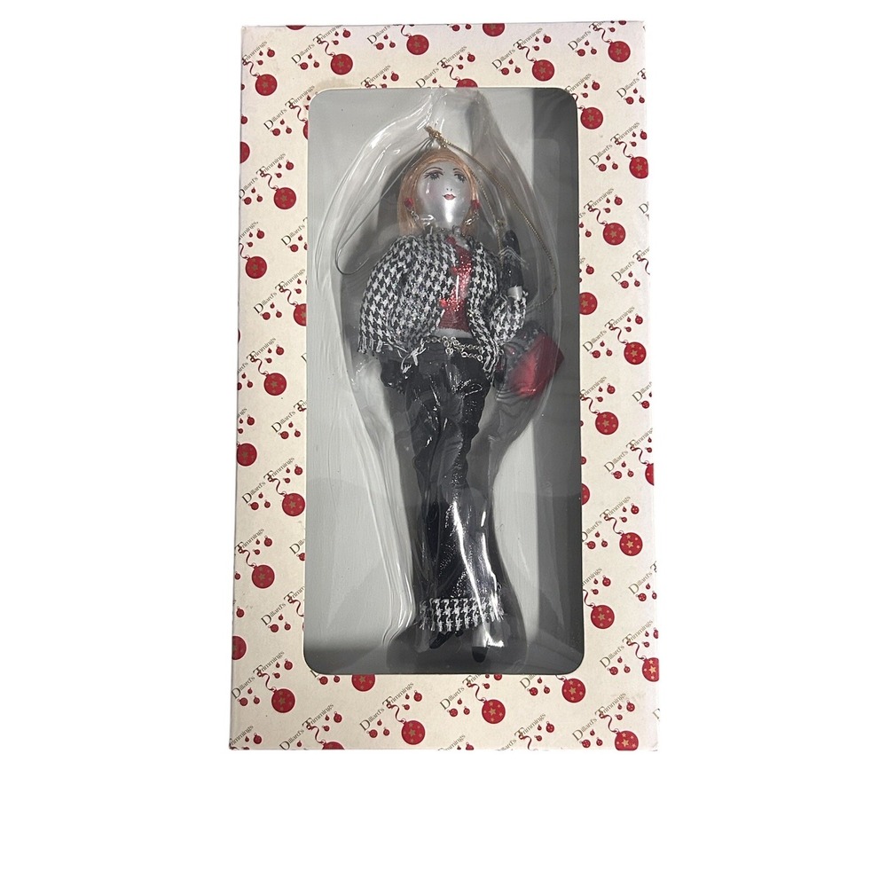 Christmas Dillard's Trimmings Glass‎ Ornament Fashion Girl Model Figural